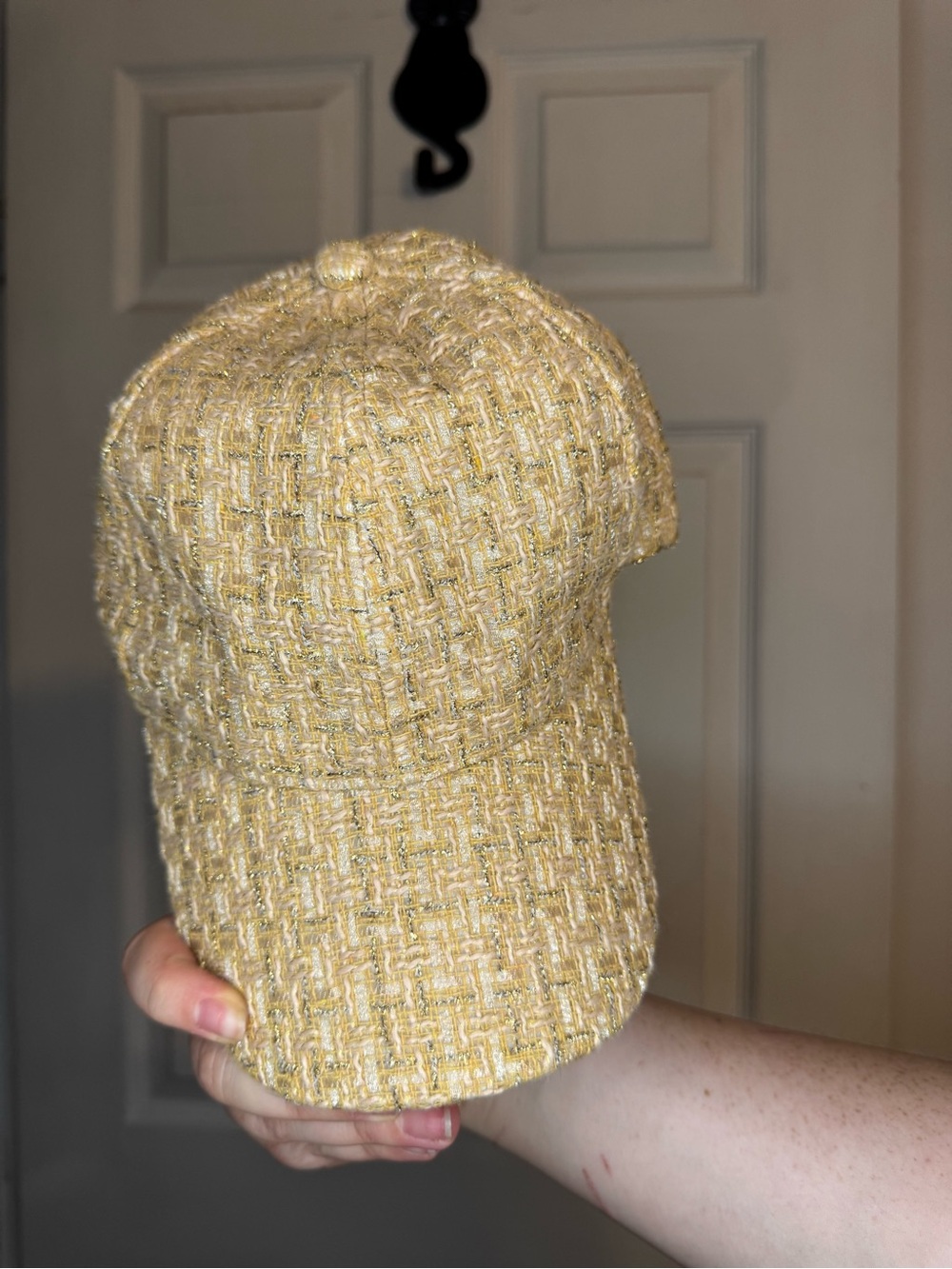 Yellow Tweed Baseball Cap